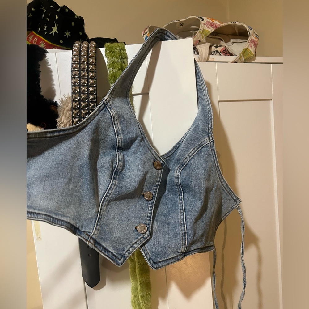 GARAGE Denim Halter Top